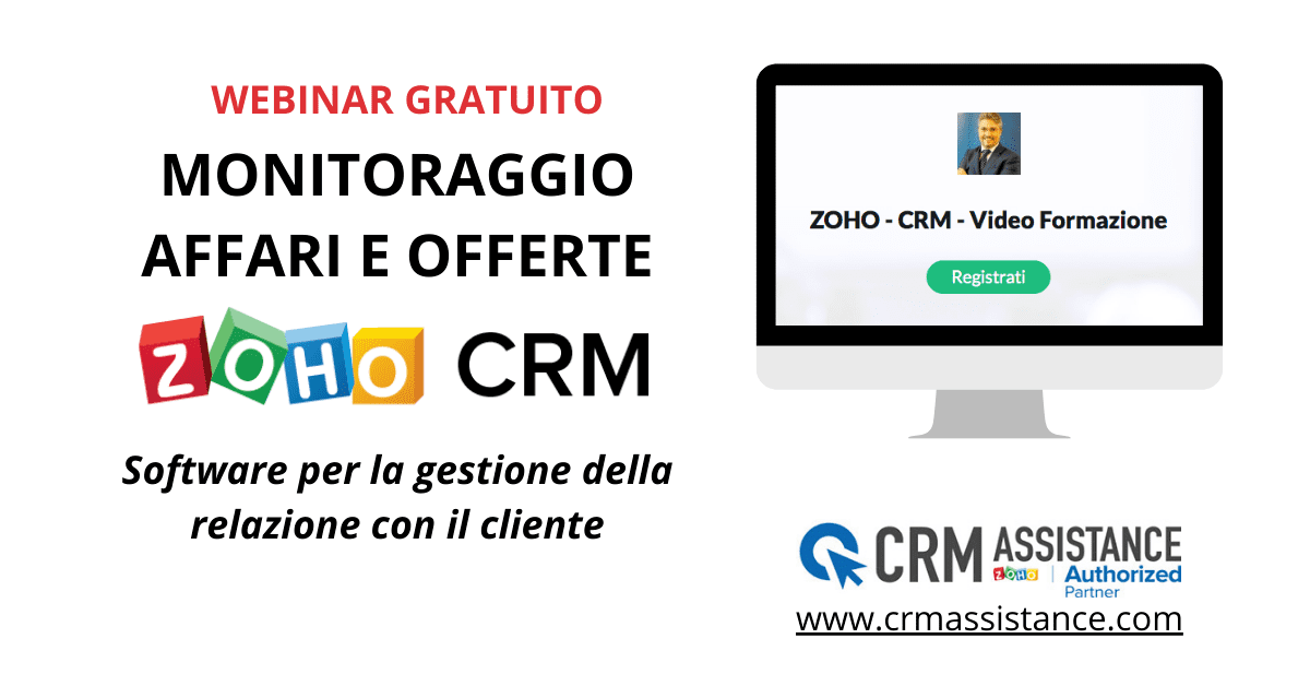 Monitoraggio Affari e Offerte con ZOHO CRM webinar gratuito